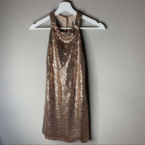 Speechless Gold Sequins Mini Dress - Picture 1 of 10